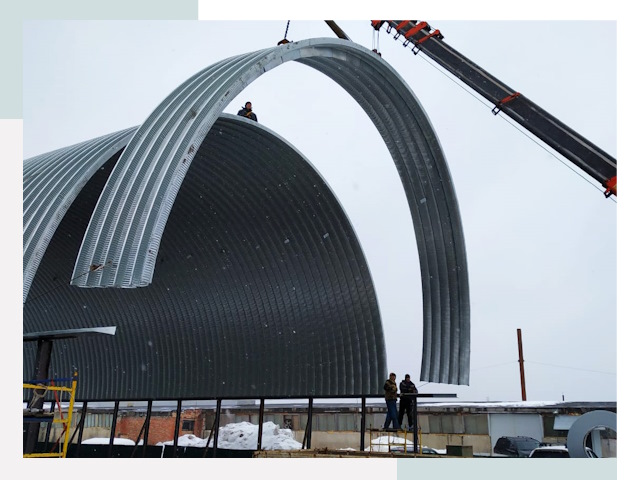 Полукруглые ангары в Азнакаево